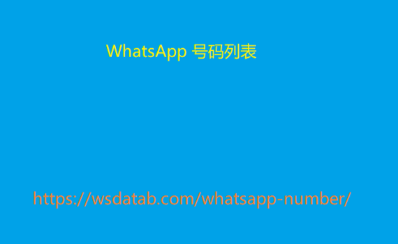 WhatsApp 号码列表